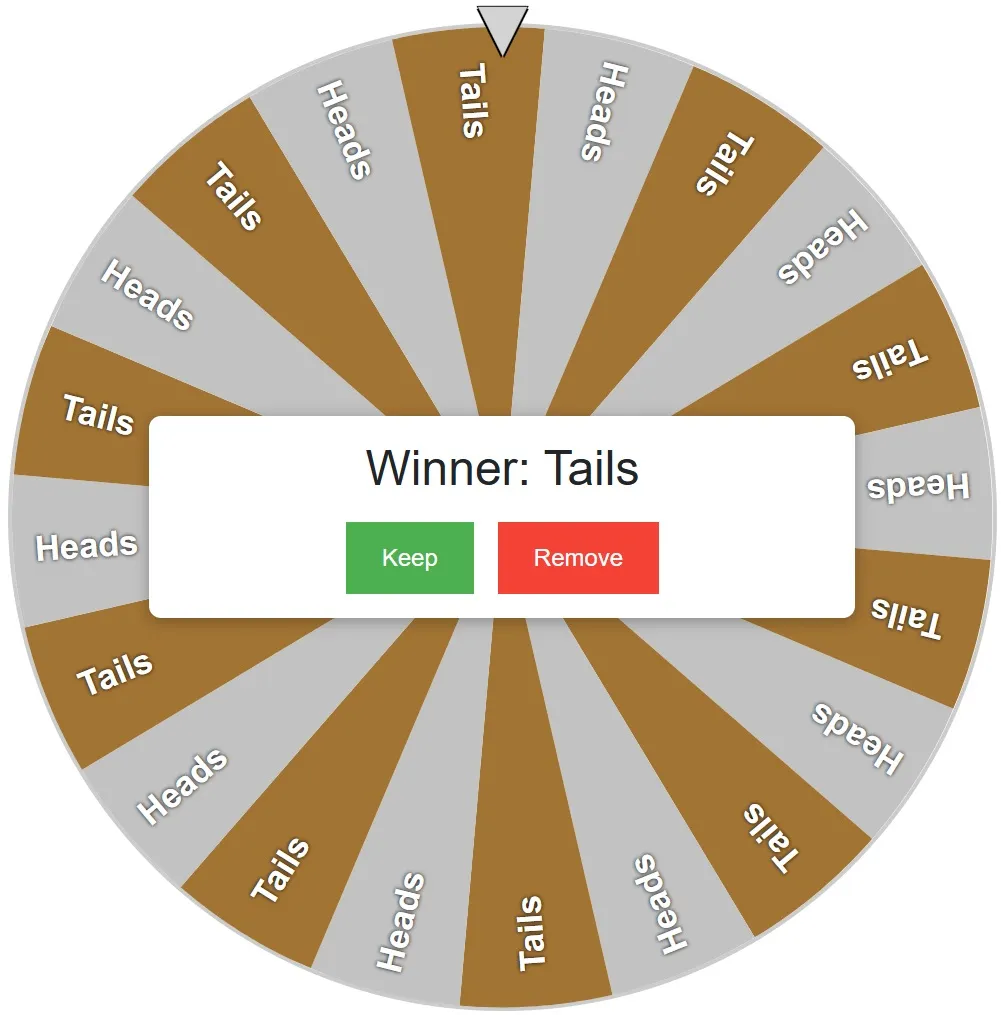 Heads or tails spinner: Simple coin flip spinner