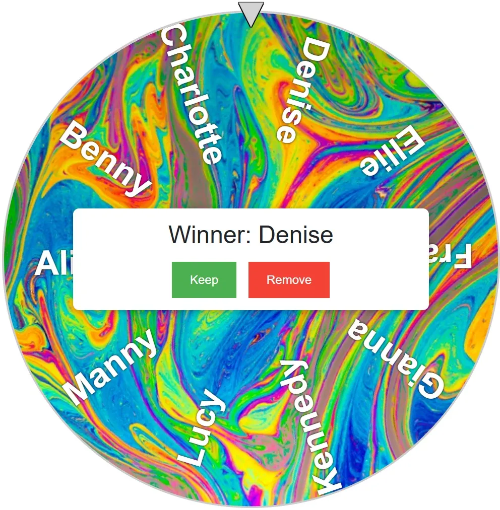 Name wheel spinner: Simple random name spinner