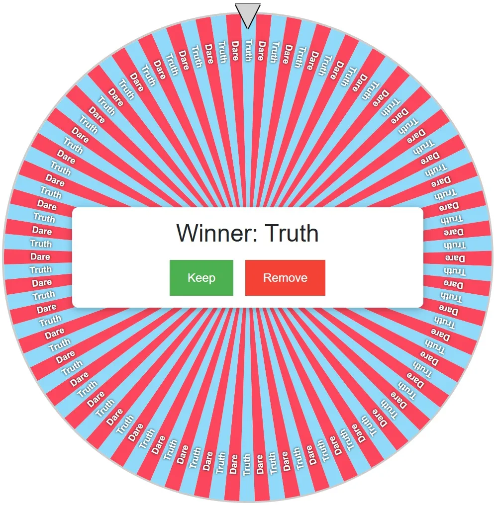Truth or dare wheel: Simple random truth or dare spinner